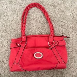 Rosetti Hot Pink Shoulder Bag with Braided Handles